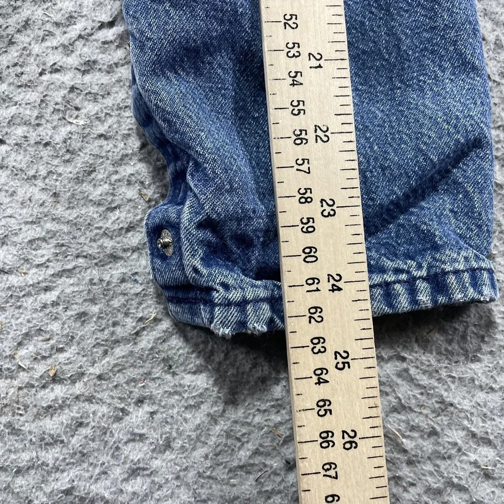 Vintage OshKosh B'gosh Overalls Infant Girls 18M Blue Denim Llama Rainbow USA *